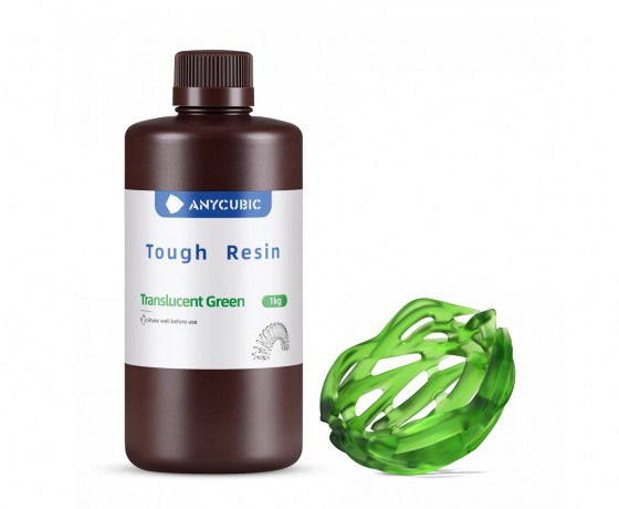 Фото 3 - Напівпрозоро-зелений Гнучка фотополімерна смола Anycubic Flexible Tough Resin Translucent Green 1КГ