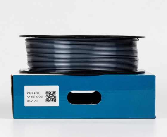 Фото 2 - Темно-сірий Пла Пластик Шовковий \ PLA SILK Dark grey 1кг | 1.75мм | 330м