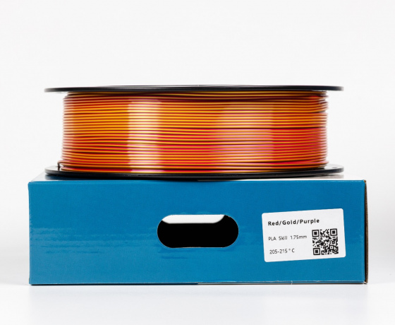 Фото 2 - Червоний Золотий Пурпурний Шовковий Пла Пластик | PLA SILK Red Gold Purple 1кг | 1.75мм | 330м