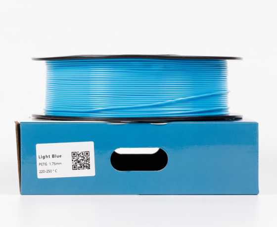 Фото 3 - Блакитний PETG (ПЕТГ) coPET пластик для 3D принтера | LightBlue PETG 1кг | 1.75мм | 330м
