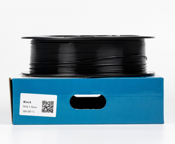 Фото 2 - Чорний PETG (ПЕТГ) coPET пластик для 3D принтера | Black PETG 1кг | 1.75мм | 330м