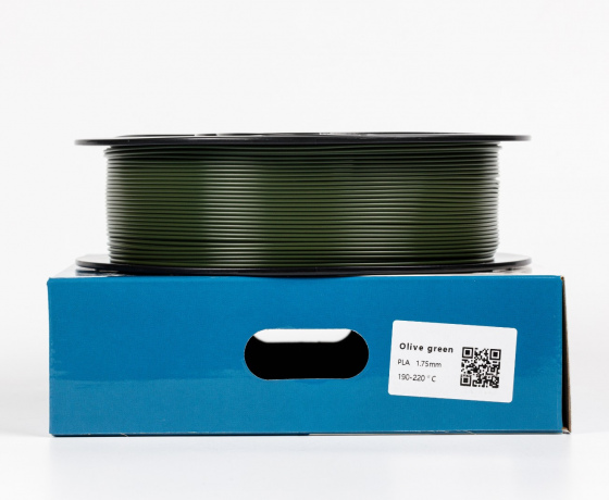 Фото 2 - Хакі Оливково-зелений PLA пластик для 3D принтера | ⚔ Pla Olive Green RAL 6003 ⚔ 1кг | 1.75мм | 330м