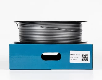 Серебристый Металік PETG пластик для 3D принтера | PETG Filament Metal silver 1кг | 1.75мм | 330м